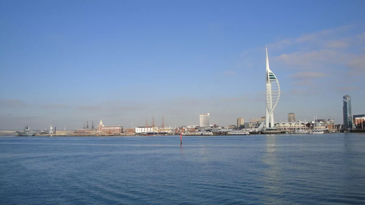 Portsmouth Harbour as seen from Gosport Haslar Marina.
