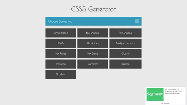 CSS3 Generator screenshot.