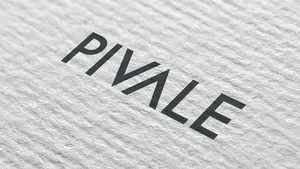 The Pivale logo printed on a luxurious textured paper stock.