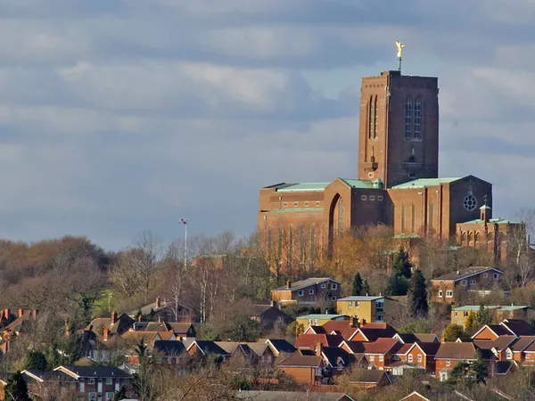 Guildford From Afar - the cathedral stands tall above the rest of the picturesque town.