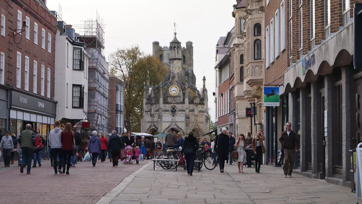 A busy street in the heart of Chichester.