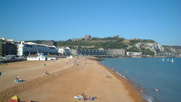 Dover seafront and castle.