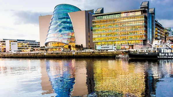 The Convention Centre Dublin situated on the River Liffey at Spencer Dock.
