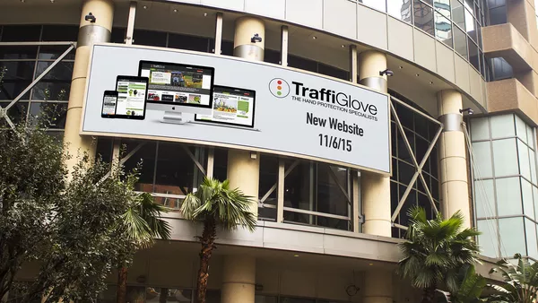 A huge billboard advertising the launch of the new Traffi website.