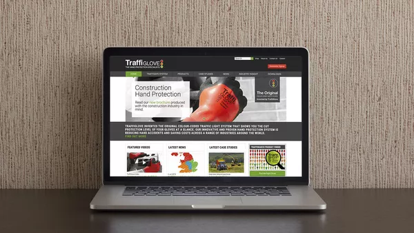 Traffi: Company Website Home page on an Apple MacBook.