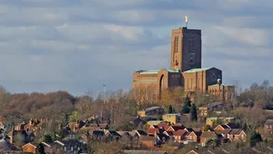 Guildford From Afar - the cathedral stands tall above the rest of the picturesque town.